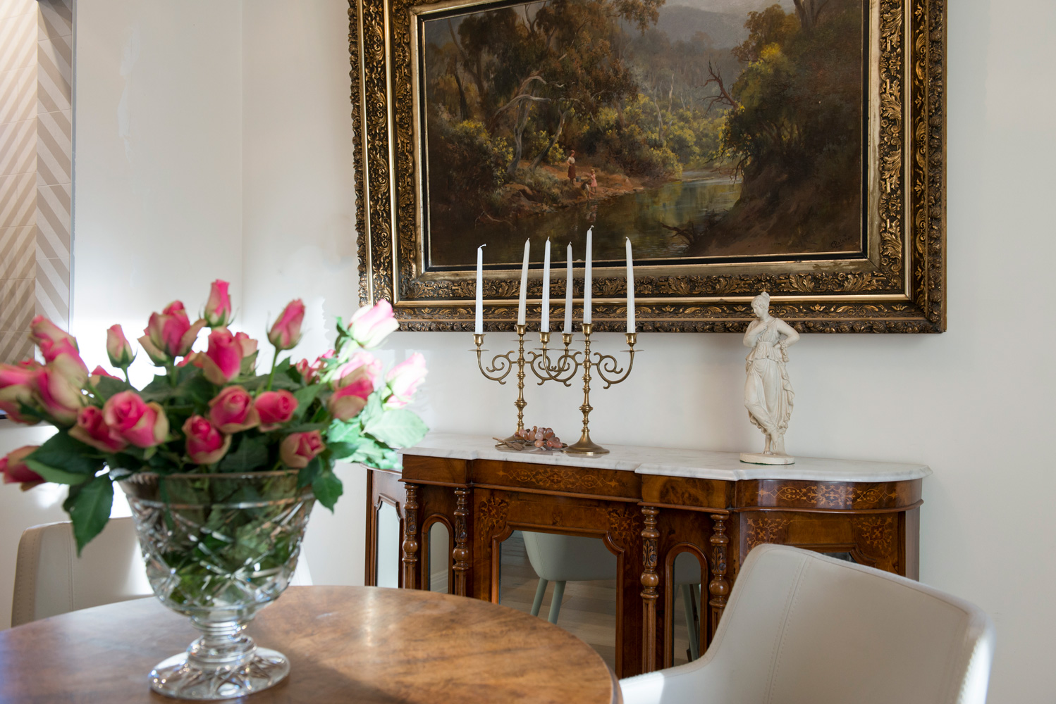Top 20 Interior Designers Melbourne Top 20 Designers Melbourne Old worldly interiors Antique buffet Family heirlooms artwork Interior Design styles Best Interior designer Melbourne Affordable Interior Designers Melbourne Marble statues How to style a buffet