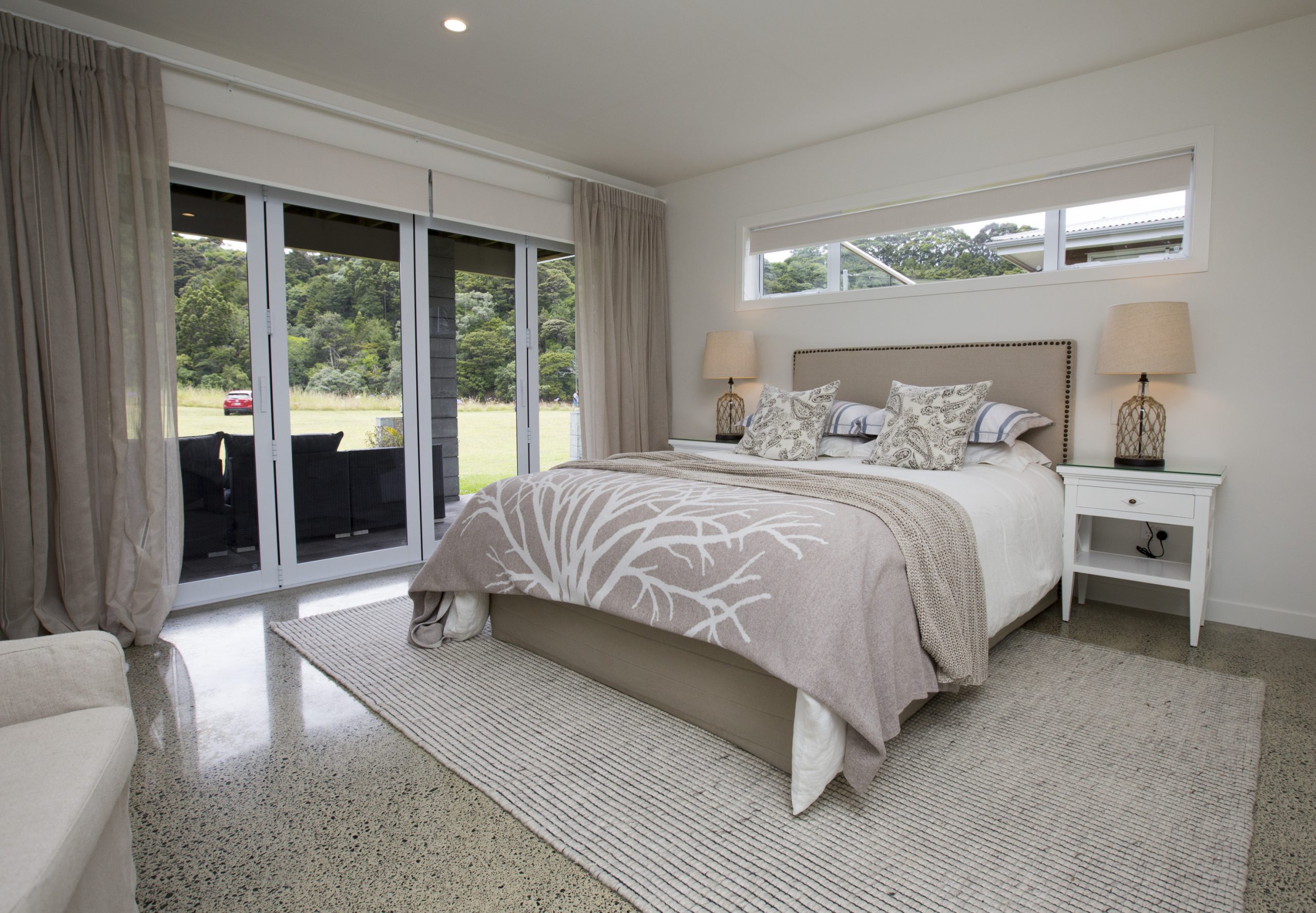 Elegant bedroom interior by Natasha Walker Interiors at Sorrento Beach House, Melbourne
