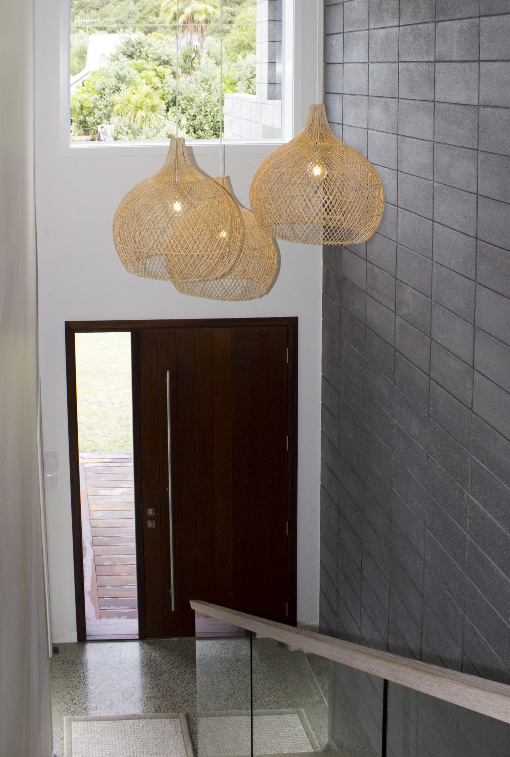 Stairwell lighting in the Sorrento Beach House designed by Natasha Walker Interiors in Melbourne